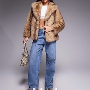 Luxurious Faux Fur Coat jacket Topshop Nordstrom new